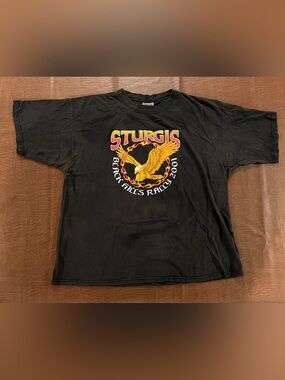 Vintage 2001 Sturgis Black Hills Rally Biker Shirt - Dual Sided - Size XL